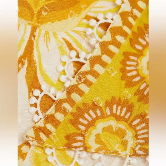 FARM RIO NWT aura Floral Cotton Crop Top -yellow/white -XL - Picture 6 of 7